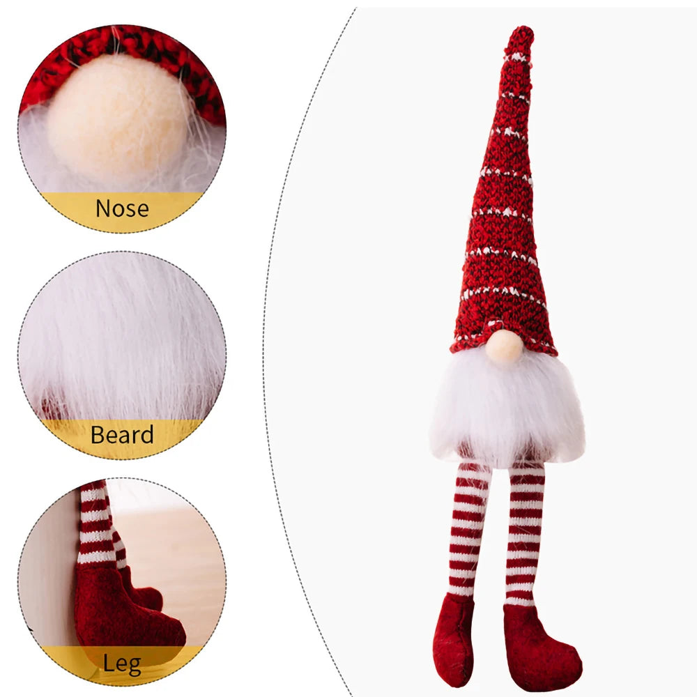 Christmas Faceless Doll Long-Legged Knitted Hat Gnomes Plush Elf Ornaments Merry Xmas Home Decoration 2024 Happy New Year Gift