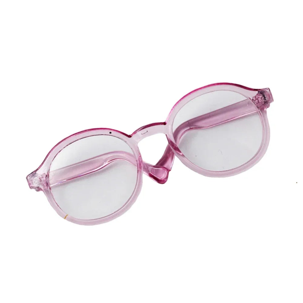 Labubu 6.5cm Transparent Plastic Glasses for 1/8 1/6 1/3 1/4 BJD for Labubu MSD Plush For EXO Doll Sunglasses