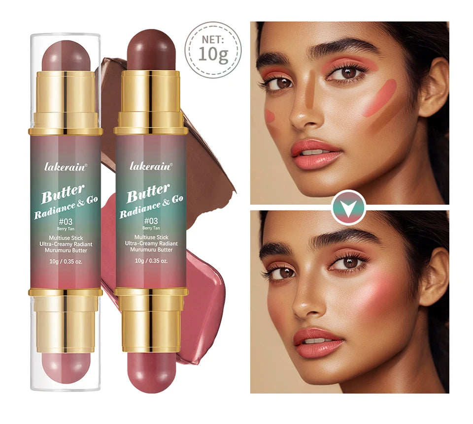 Physicians Butter Glow And Go Multiuse Stick Double Headed Bronzer Blush For Cheeks Eyes Lips Long Lasting Matte Glow Makeup