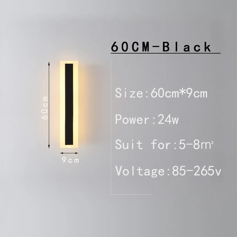 Long strip lamp，Outdoor IP65 waterproof , simple LED wall light suitable for courtyard, villa, gate, garden outdoor decoration