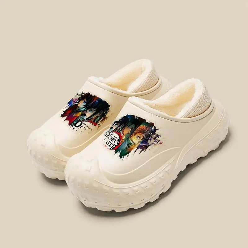 Demon Slayer Tokitou Muichirou Kamado Tanjiro Kochou Shinobu Unisex Winter New Creative Anime Pattern Non-Slip Cotton Slippers