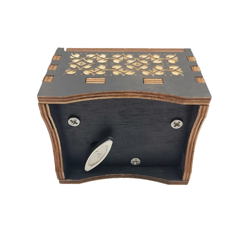 Once Upon a December Music Box, Black Wooden Anastasia Gold Stamping Vintage Gift Ideal for Christmas Birthday Valentine's Day