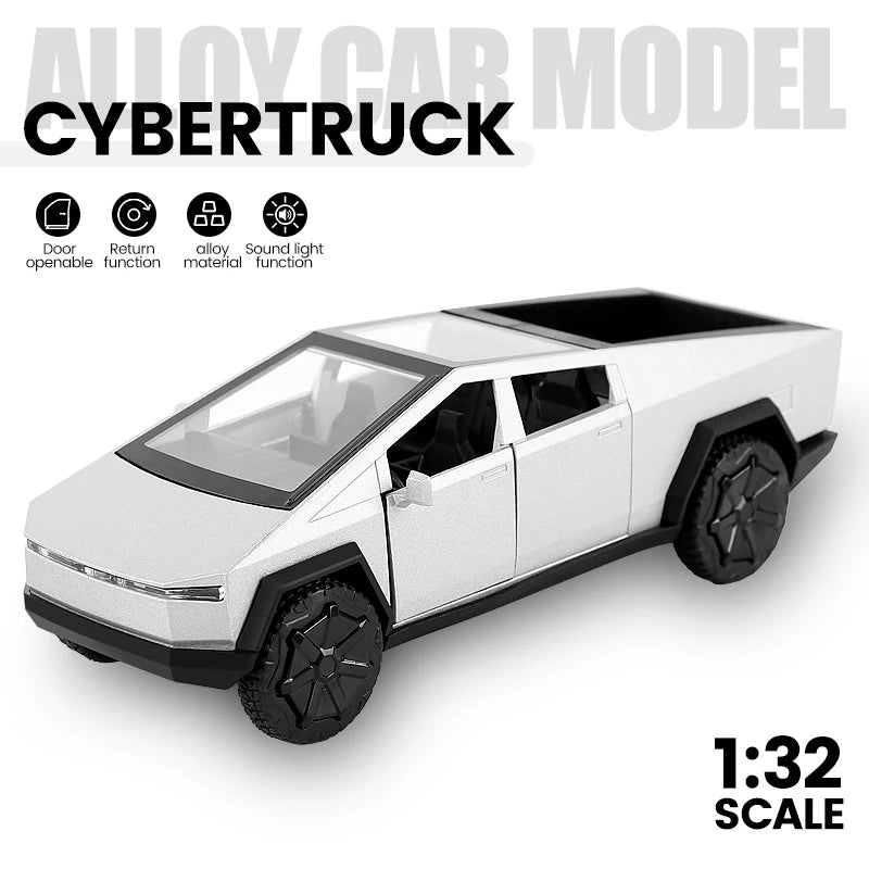 1:32 Cybertruck Pickup Alloy Car Model Diecasts Metal Toy Off-road Vehicles Car Model Simulation Collection Kids Gifts