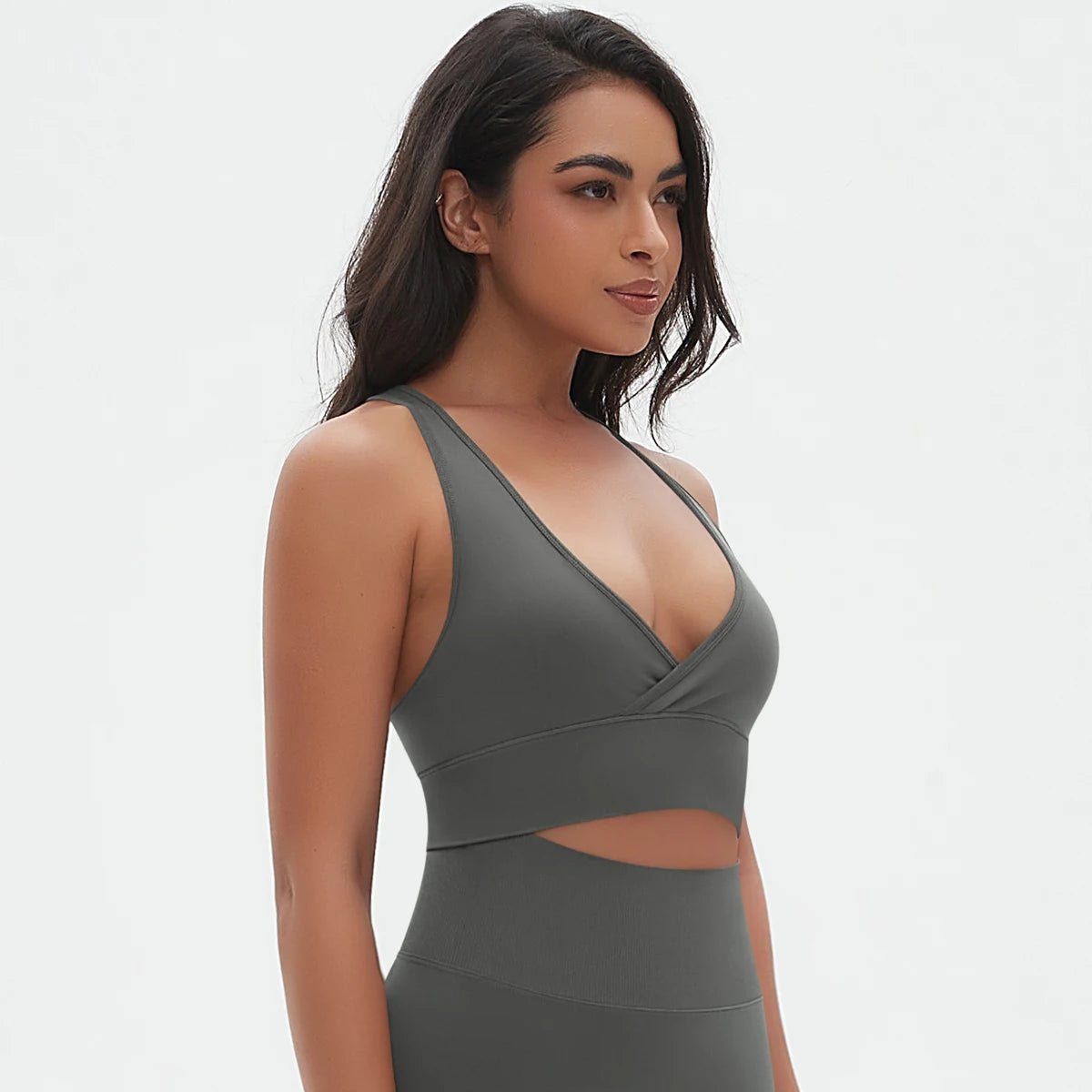 Women Sports Bra High Support Impact Ruched Fitness Underwear Gym Yoga Top Workout Clothes Push-up Corset Padded Activewear