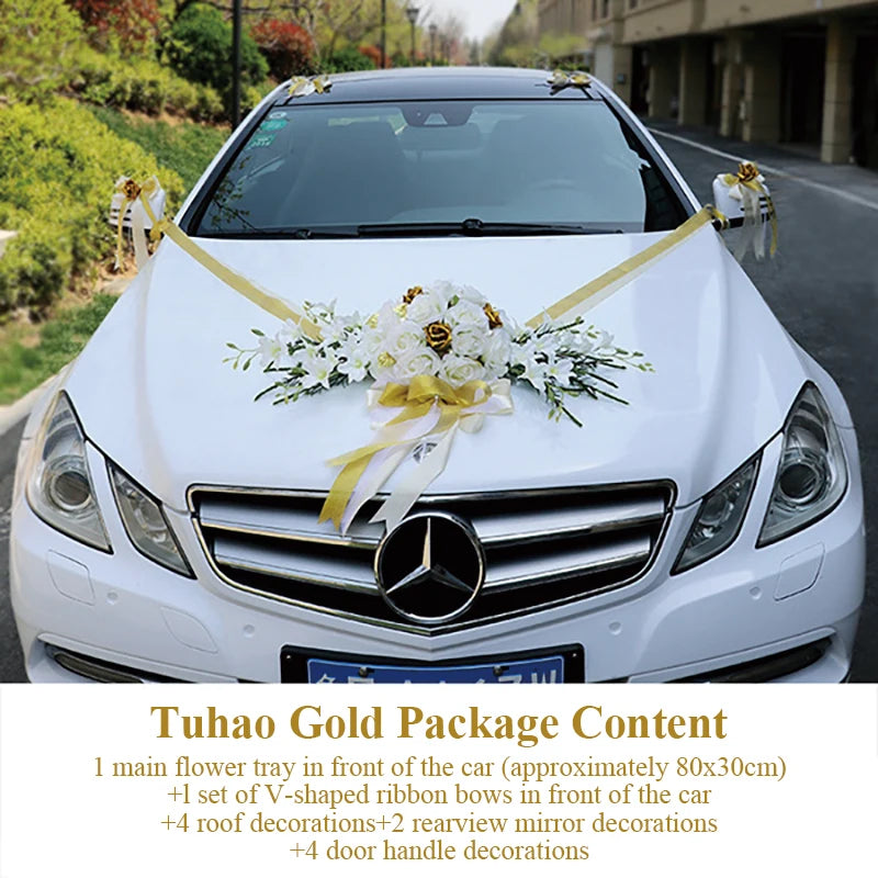 Artificial Flowers For Wedding Car Decoration Church Forest Ceremony Decor Fresh White Green Suite High-End Fake Flower Ball