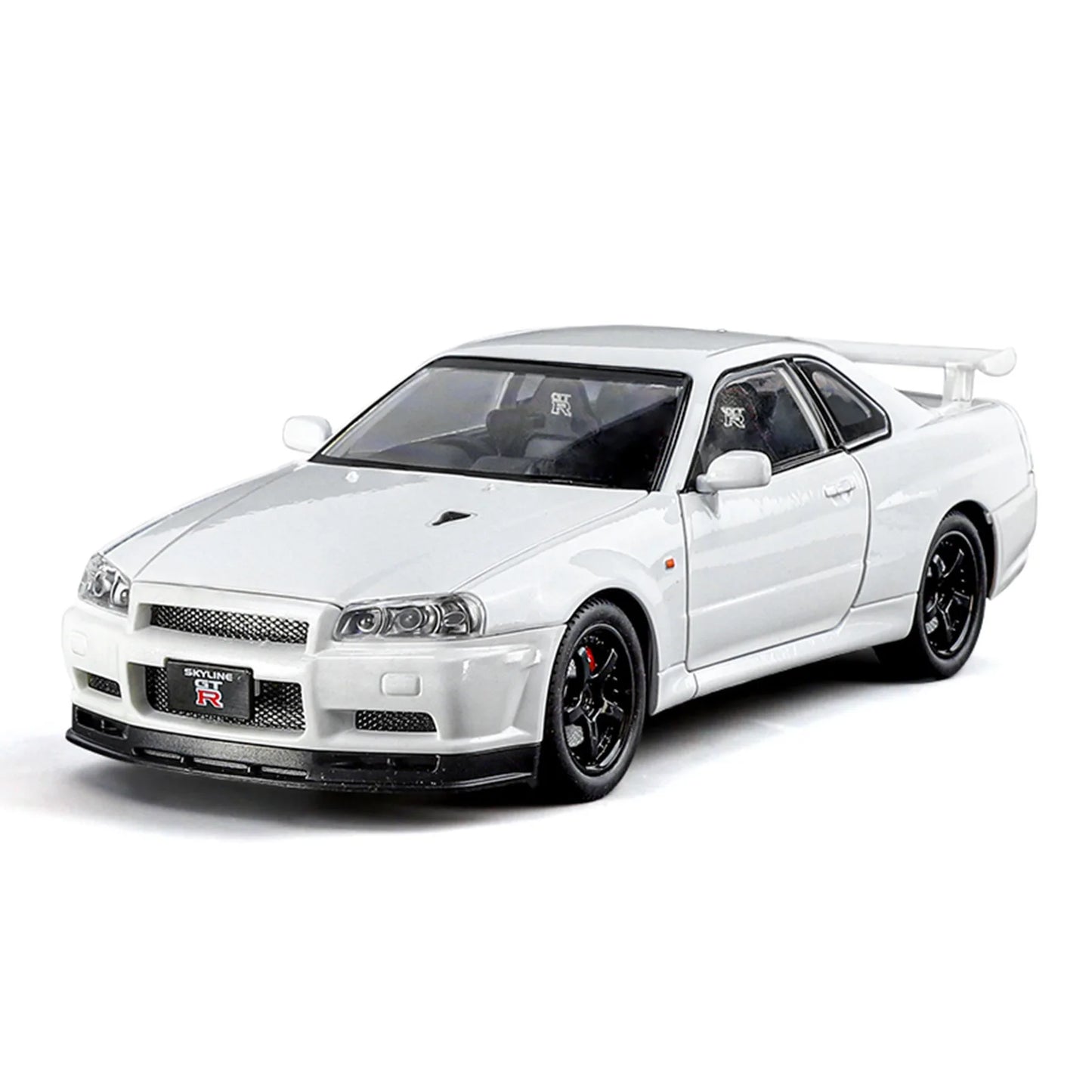 1:24 NISSAN Skyline Ares GTR GT-R R34 Alloy Sports Car Model Diecasts & Toy Racing Vehicles Car Model Sound and Light Kids Gifts