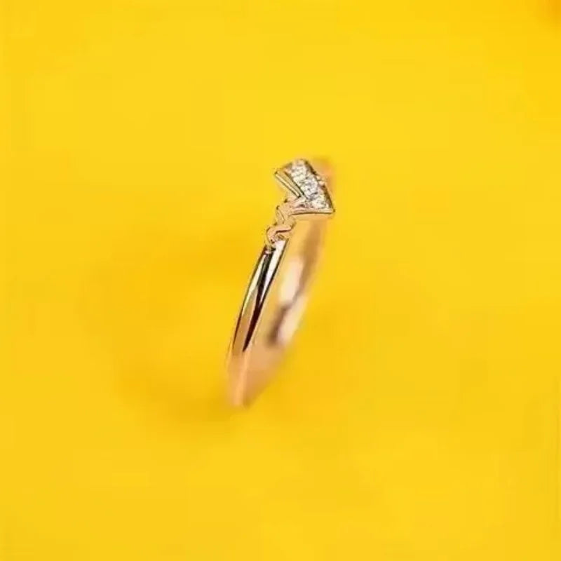 New Pokemon anime peripherals Dratini Gengar 925 silver ring fashionable cartoon accessories niche Christmas gifts for couples