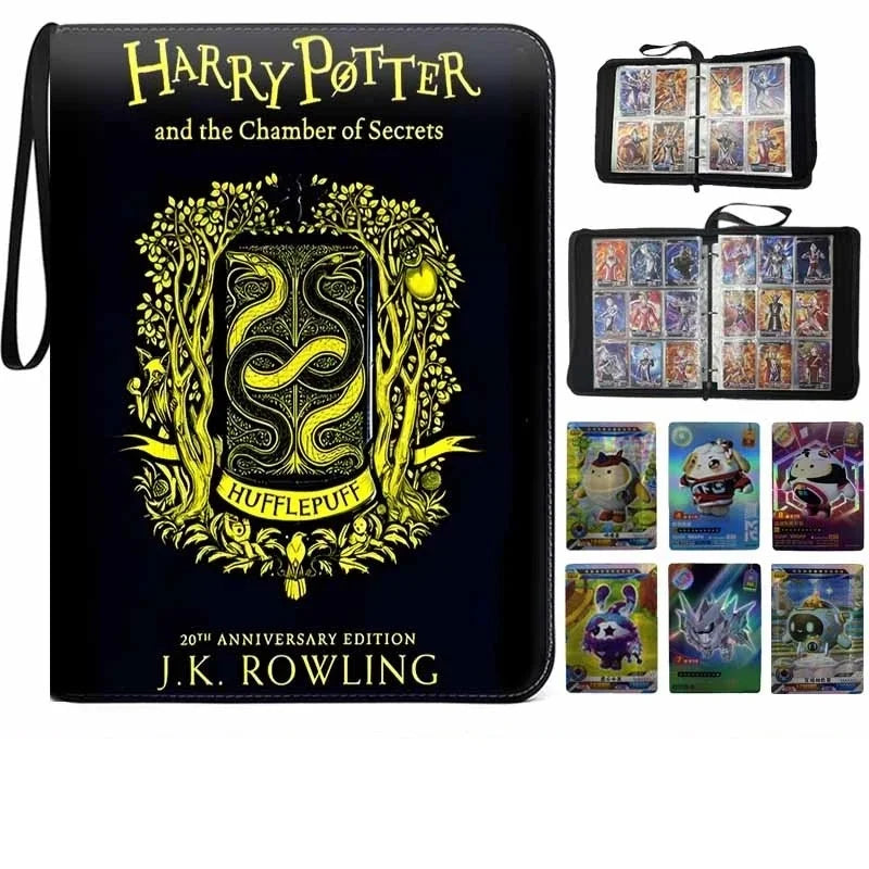 Harry Potter Card Book  Binder Album Holder Collcetion Card 900pcs Card Holder 9 Grid PU Gold Stamping Folder Toy Gift