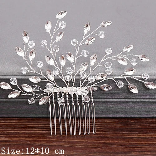 Wedding Hair Combs Bridal Hair Accessories For Women Hair Jewelry Silver Color Pearl Rhinestone Head Jewelry Women Accessories