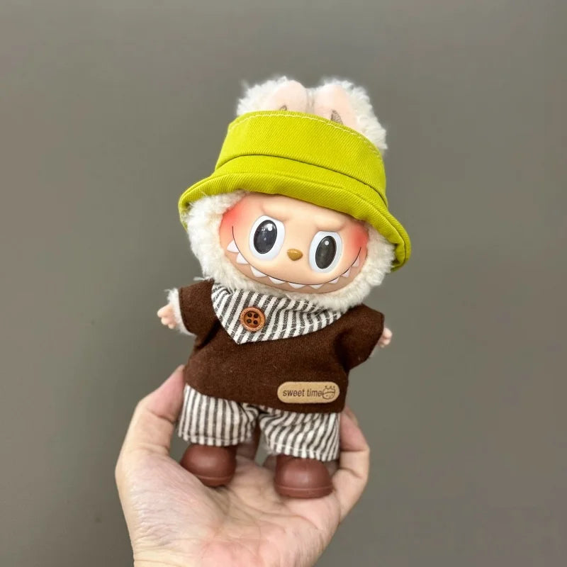 New Mini Plush Doll'S Clothes Outfit Accessories for 15-17cm Labubu Clothing Accessories shoulder strap Suit（only clothes）