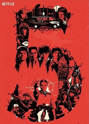 1PCS S-StrangerThings 5 Theme Frameless Canvas Core Print - HD Poster Decor Home Decor Living Room Bedroom Movie Peripheral