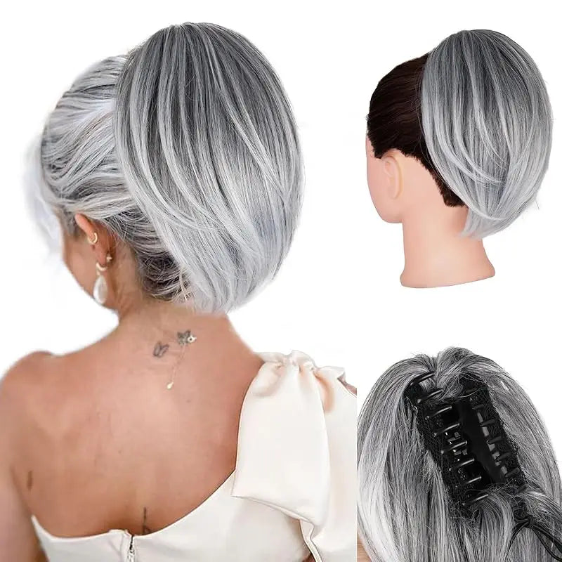 Claw-Clip Ponytail Extension For Women - Short Straight Synthetic Hair Extension, Clip-In Ponytail Extension For Every Occasions