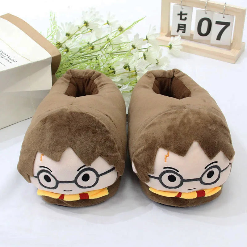 Cute Harries Potters Cotton Slippers Warm And Thickened Potter Couple Winter Plush  Indoor For Breathability Shoes Surprise Gift
