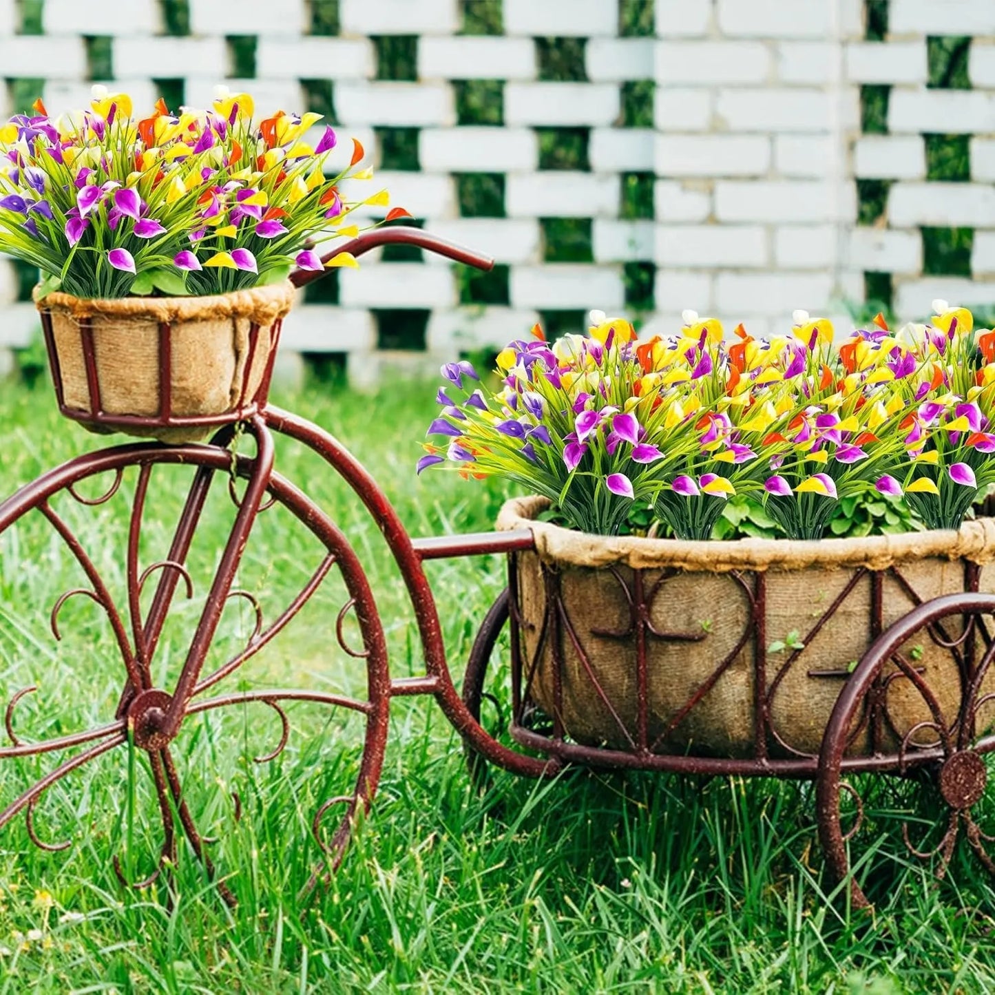 Artificial Flowers Bouquet 33cm Fake Flowers for Home Room Decor Garden Wedding Decoration Outdoor Vase Flower Arrangement Plant