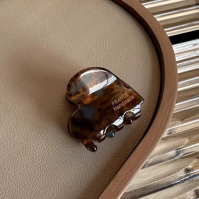 3.5cm Small Hair Claw Acetate Hair Crabs Cute Heart Shaped Hairclips Children Women Girls for Hair Accessories Hairpins Clips