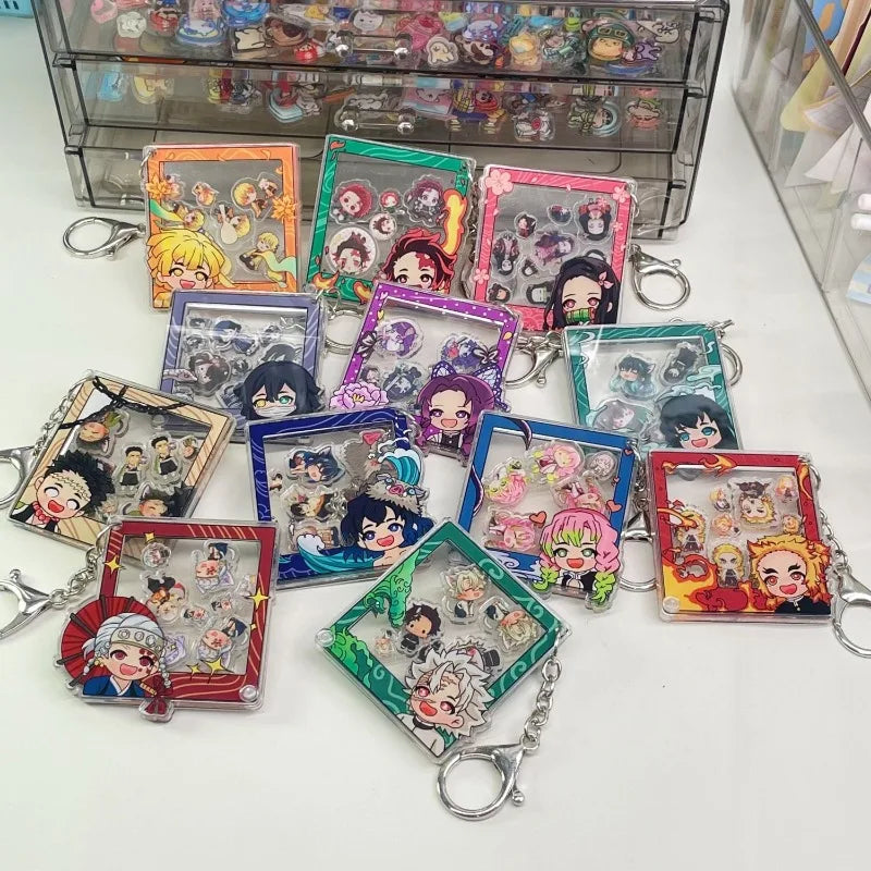 Demon Slayer Kamado Tanjirou Kamado Nezuko Tomioka Giyuu Anime Cartoon Peripherals Shake Pendant Gift Creative Backpack Keychain