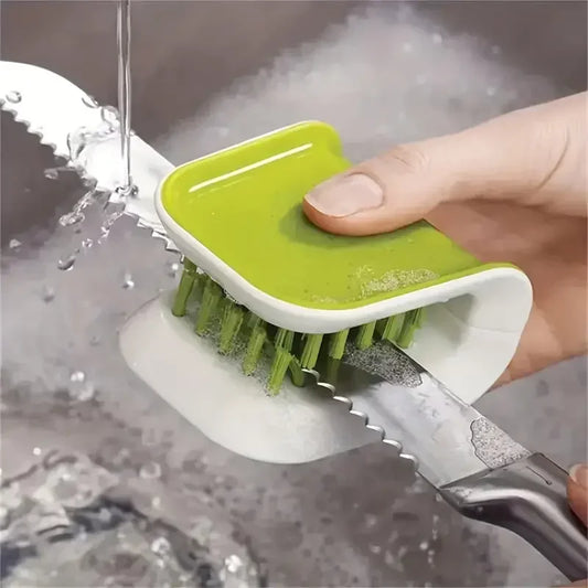 1Pcs U-Shaped Knife and Cutlery Cleaner Brush Home Kitchen Cleaning Brushes Bristle Scrub Kitchen Washing Non-Slip