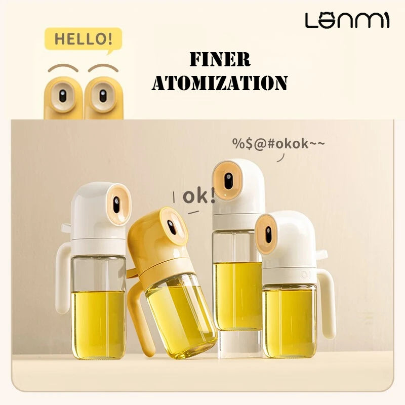 LANMI Press-type Sprayer Oil Bottle No oil leakage Glass+PP Material Precise Oil Control Portable 180/250ML Sprayer Oil Bottle