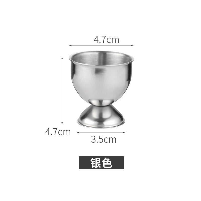 4pcs Handy Stainless Steel Boiled Egg Cups Stand Rack Eggs Holder Egg Holder Kitchen Breakfast Cooking Tool Mini Liquor Wine Cup