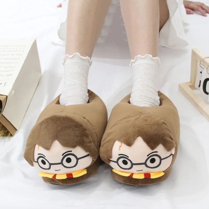 Cute Harries Potters Cotton Slippers Warm And Thickened Potter Couple Winter Plush  Indoor For Breathability Shoes Surprise Gift