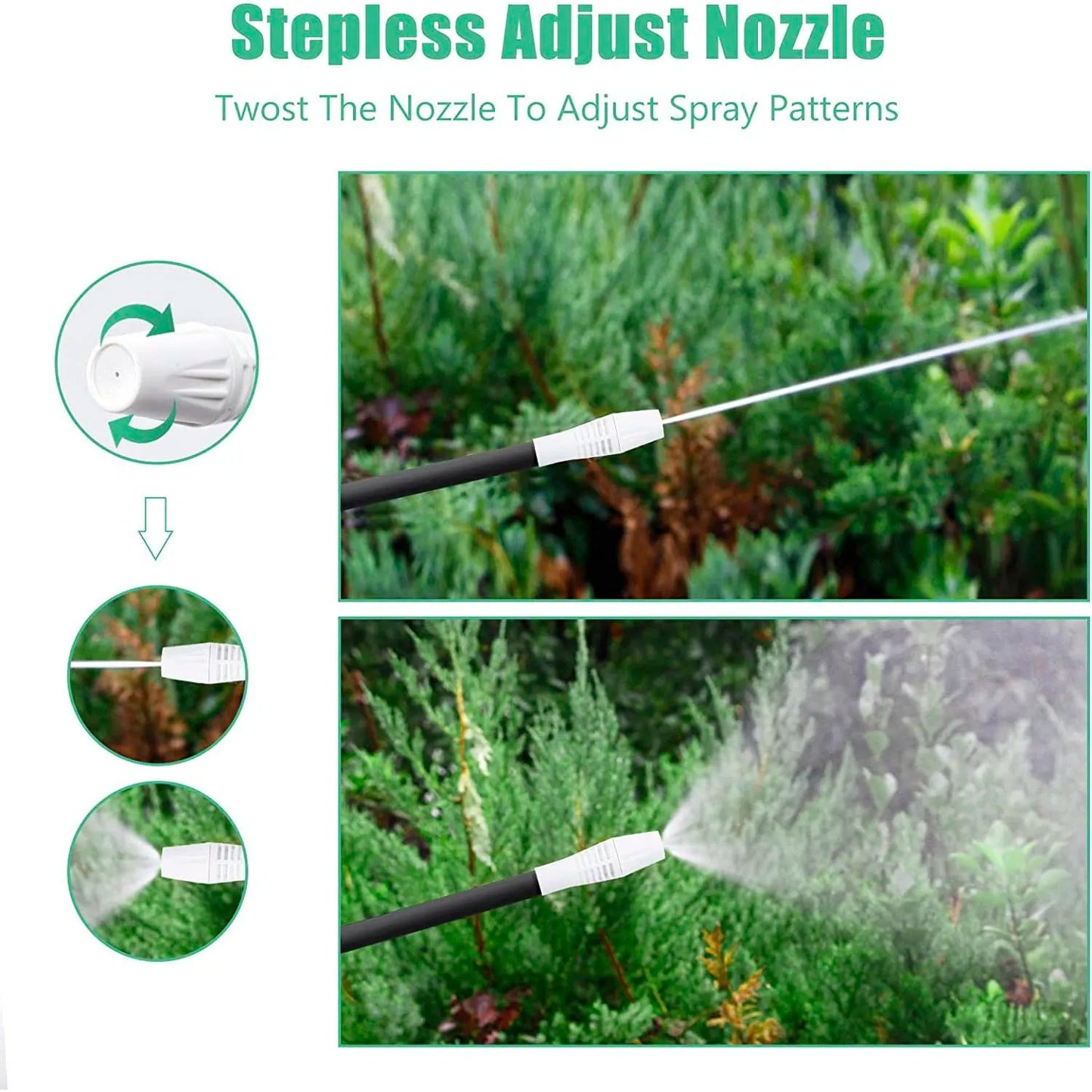 Electric Sprayer With Flexible Wand, Watering Spray Wand Rechargeable Portable Garden Sprayer With 2M Hose Plant Mister Sprayer