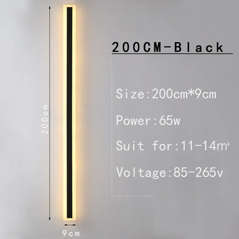 Long strip lamp，Outdoor IP65 waterproof , simple LED wall light suitable for courtyard, villa, gate, garden outdoor decoration