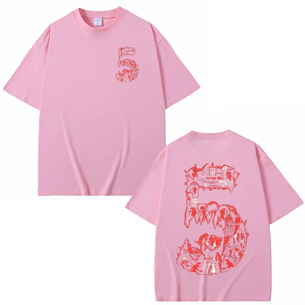 American TV Series Season 5 Eddie Munson The Demogorgon T-shirt  Men Women Clothing Cotton Casual Short Sleeves T-shirts Tops