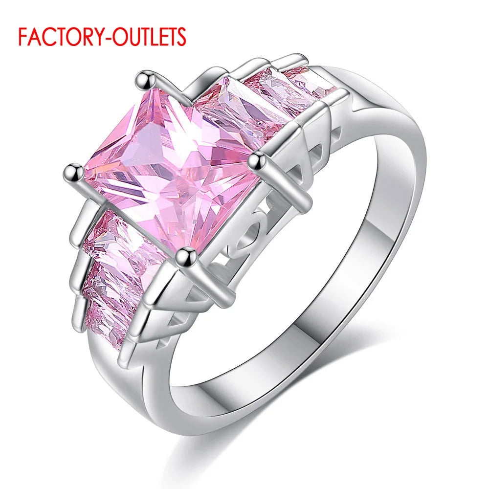New Popular Temperament Cubic Zircon Finger Rings For Women Girl Genuine 925 Sterling Silver Rings Valentine's Day Gift