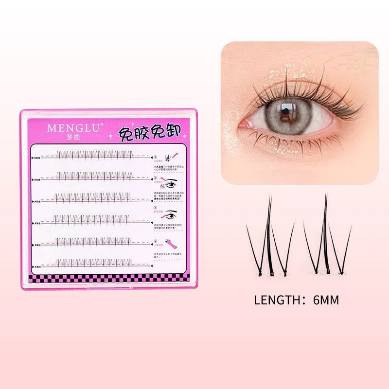 80 Clusters Reusable False Lashes Self-Adhesive No Glue Individual Soft Lashes for Natural Volume Look Makeup Girls
