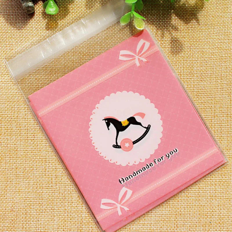 50PCS Cute Cartoon Monster Cookie Candy Self-Adhesive Plastic Bags For Biscuits Snack Baking Package Supplies Christmas Decor