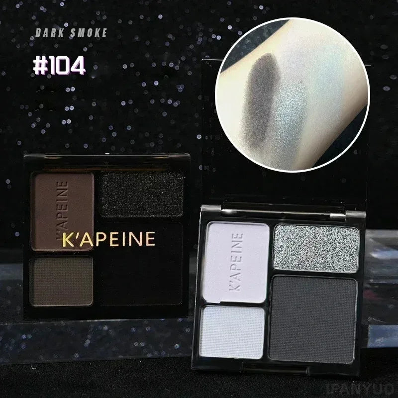 4-Color Eye Shadow Palette Makeup Glitter Blue Pearlescent Metallic Korean Acrylic Smoky Eye Shadow Palette Makeup Cosmetics
