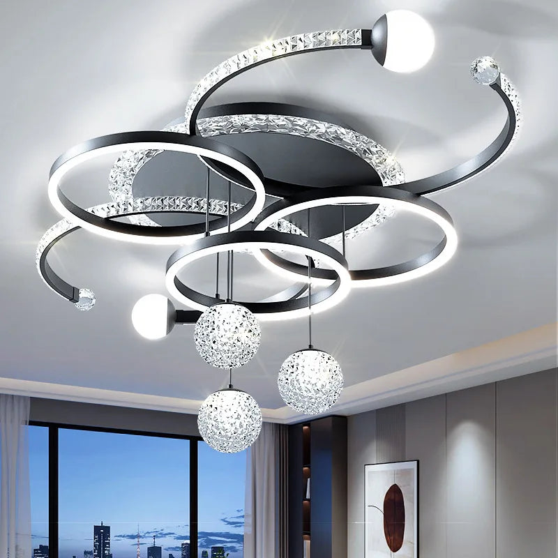 Living room main lamp chandelier New light luxury bedroom lamps Modern simple crystal living room lamp ceiling light