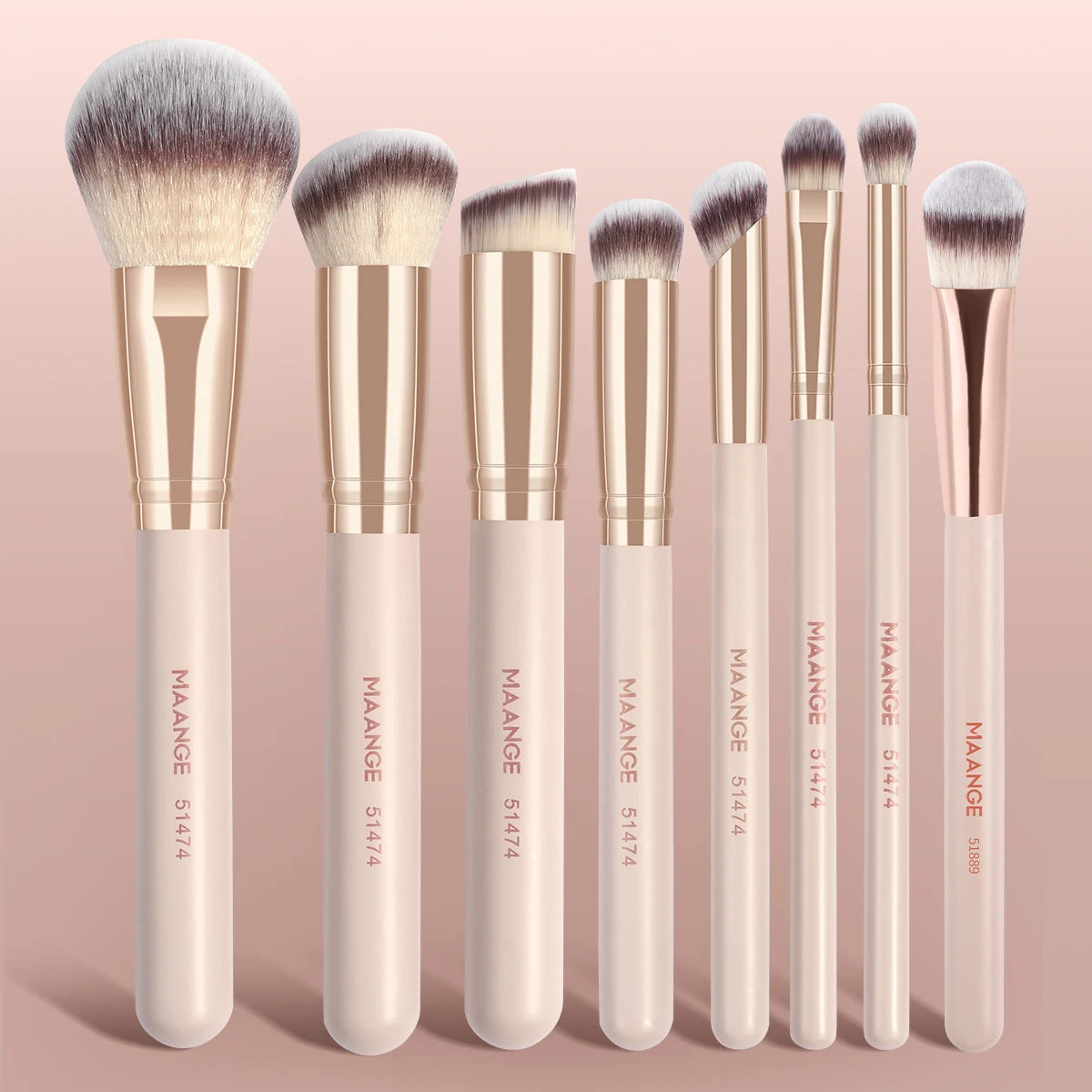 MAANGE 8pcs Makeup Brush Set Including Powder Blusher Foundation Makeup and Contour Brush Portable Travel Set for All Skin Types