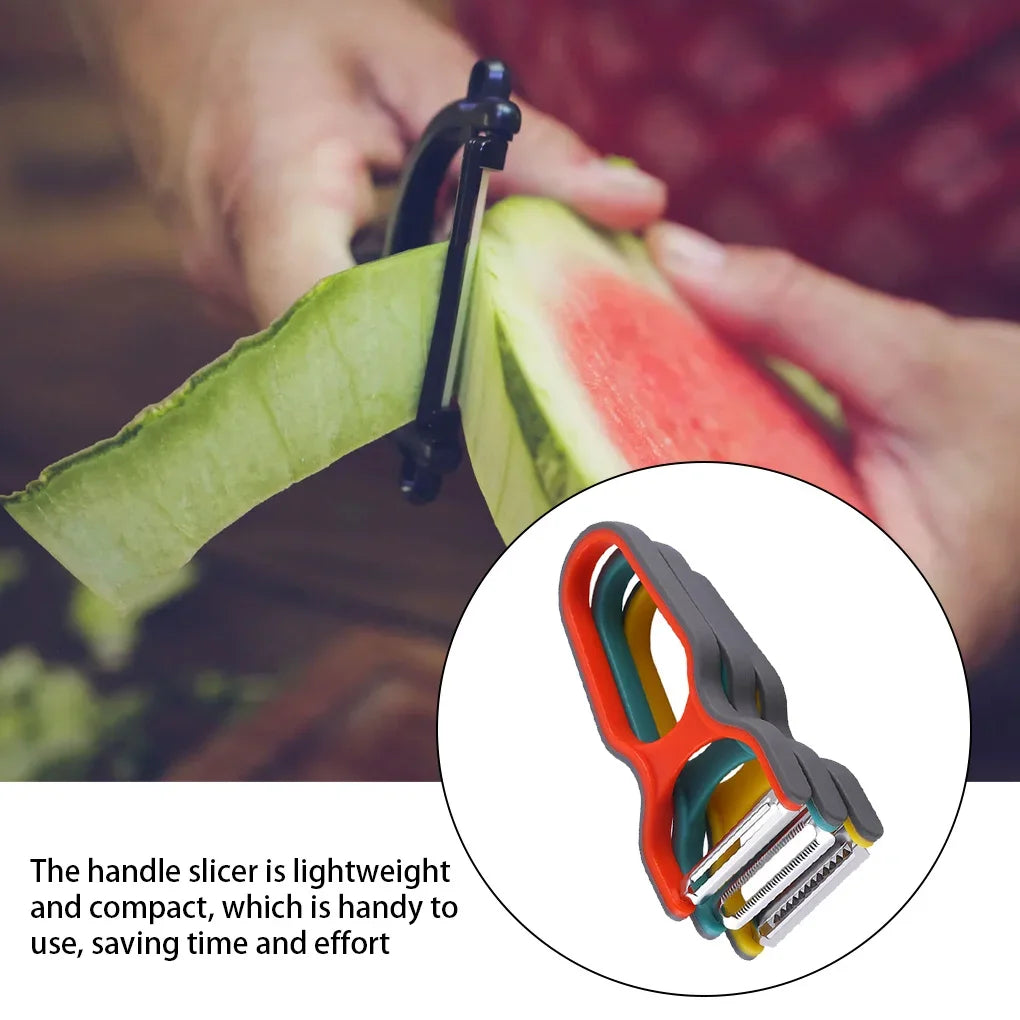 3Pcs Stainless Steel Multi-Function Potato Peeler Fruit Vegetable Chopper Mini Spud Slicer Grater Set Random Color Kitchen Tools