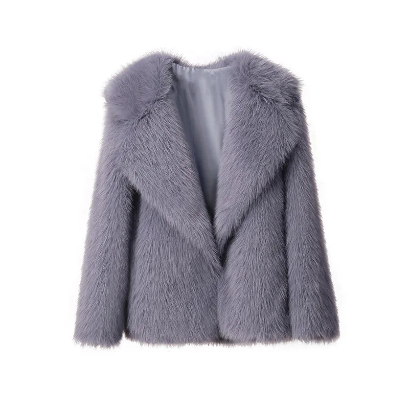 2025 New Winter Women's Fur Coat Fashion Temperament Lapel Solid Color Women Fur Coat Fur & Faux Fur Coat Feminine Elegance H368
