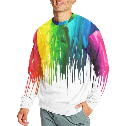 Rainbow Paint Splatter Tie-dye 3D Sweater Men Women Casual Sweatshirts Streetwear Oversized Hoodie Man Clothes Oversized Sweater