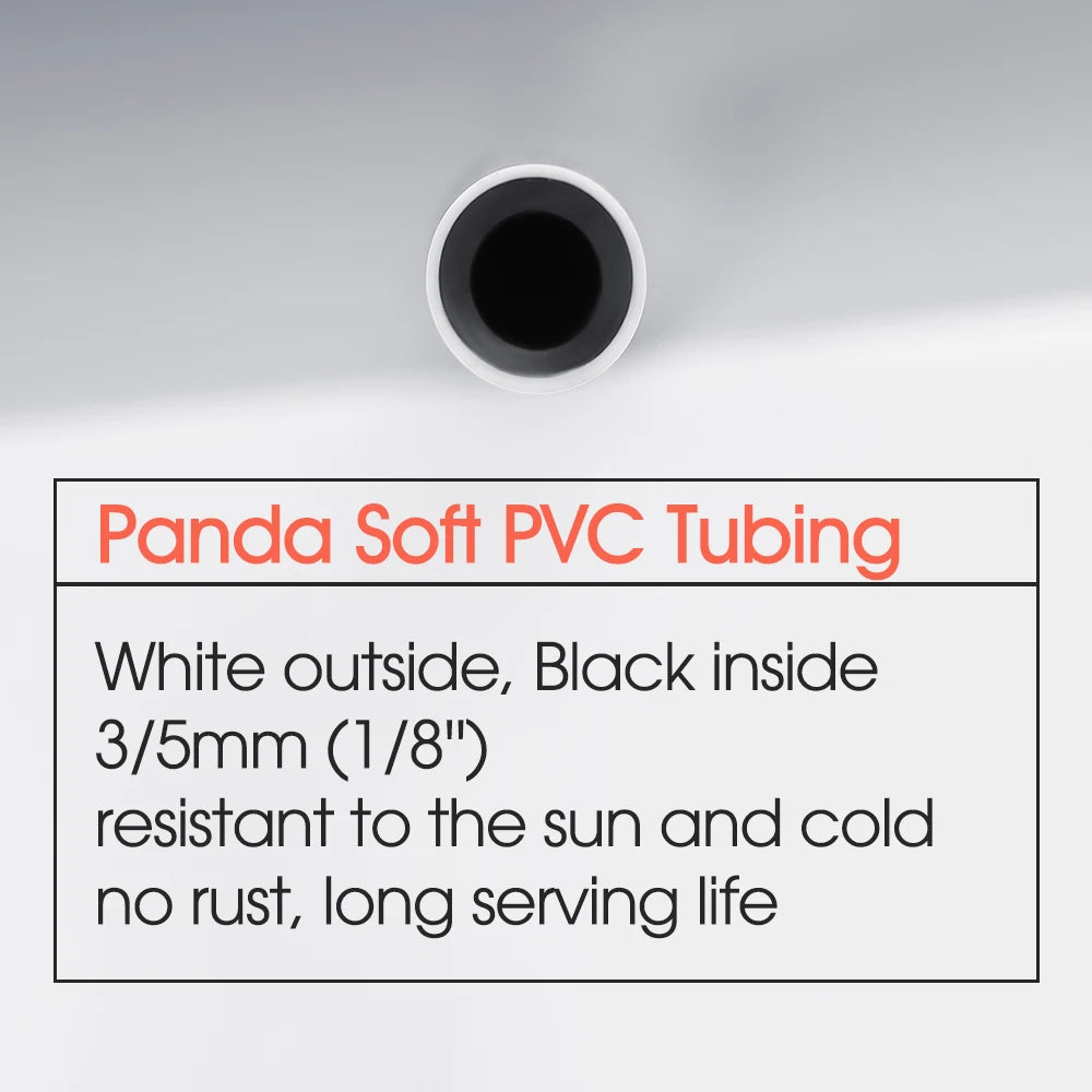 5/10/20/30/50m Garden 3/5mm Watering Hose Panda Soft PVC Tubing White Skin Black Inside 2-Layer Drip Irrigation Pipe 1/8" Device