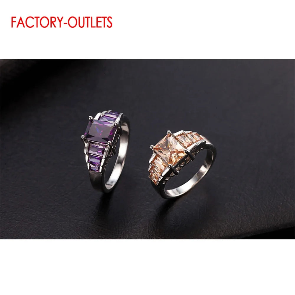 New Popular Temperament Cubic Zircon Finger Rings For Women Girl Genuine 925 Sterling Silver Rings Valentine's Day Gift