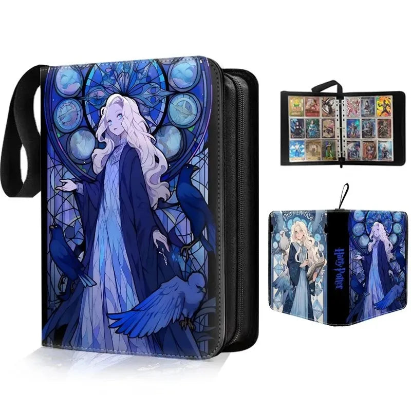 Harry Potter Card Book  Binder Album Holder Collcetion Card 900pcs Card Holder 9 Grid PU Gold Stamping Folder Toy Gift