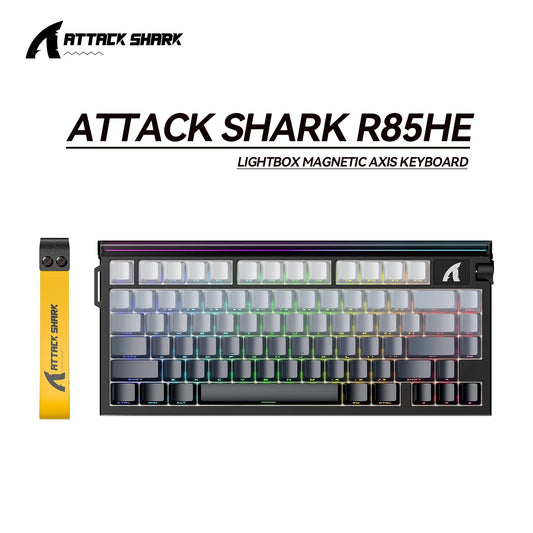 ATTACK SHARK R85 HE Wired 8KHz Magnetic Keyboard,0.005mm RT Accuracy,Support RT/Snap Tap/DKS/MT/TGL,With Custom Lightbox