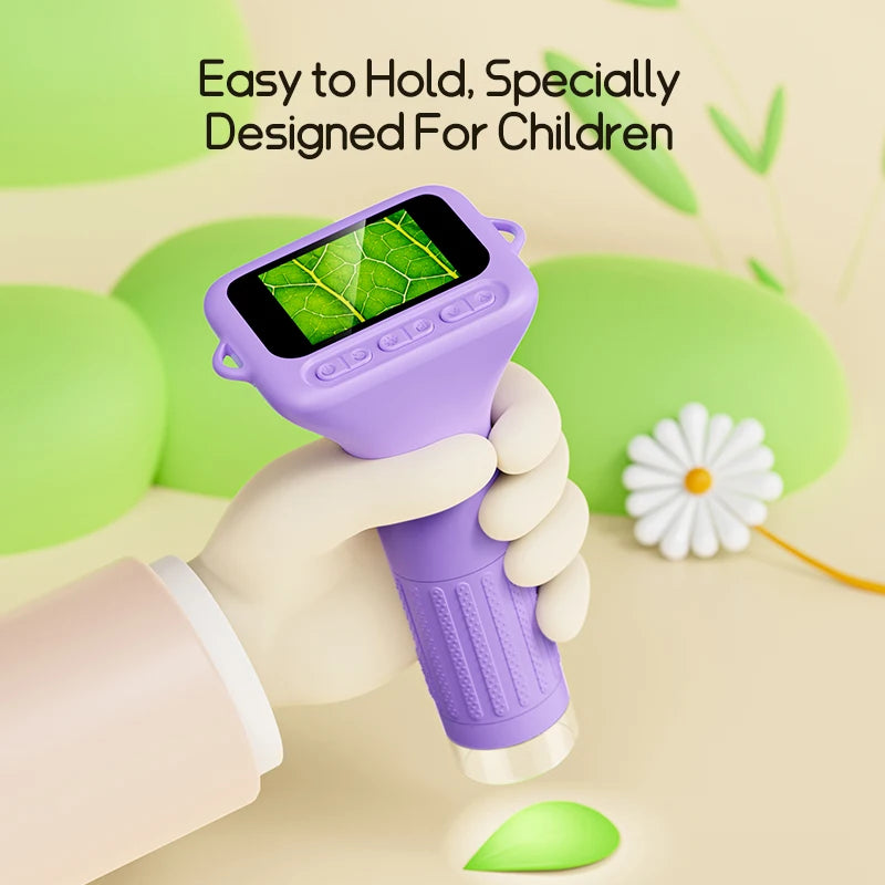 1000x Digital Microscope For Kids 2-Inch IPS Screen 2MP Optical Lens With Camera And Video Function for Christmas Birthday Gift