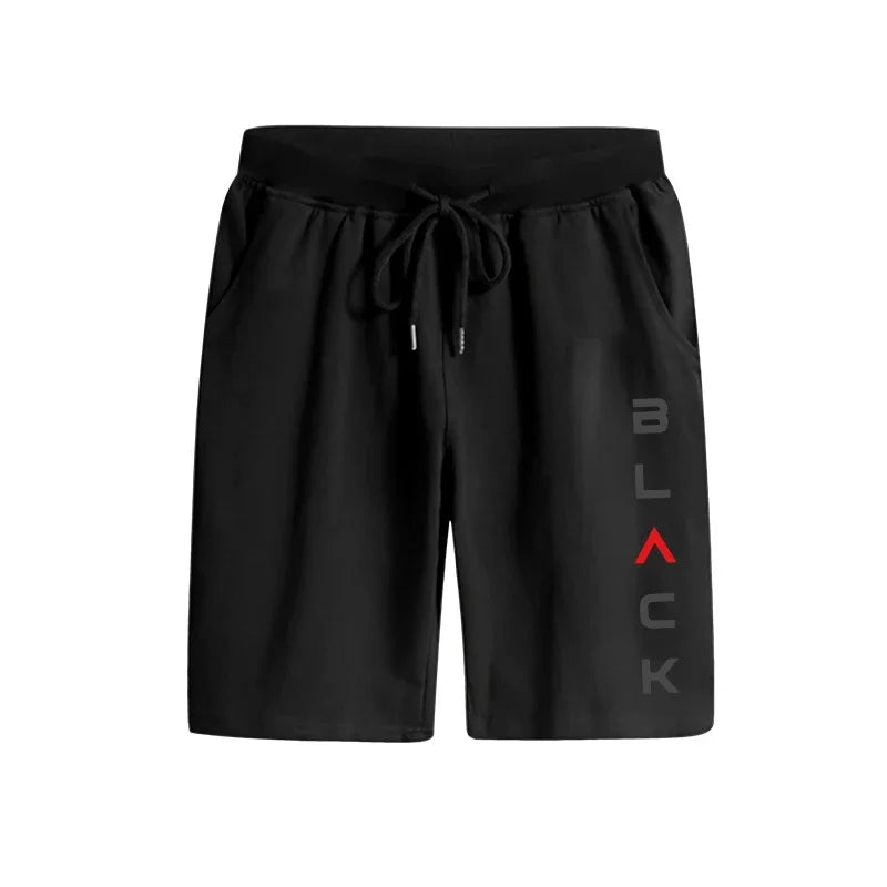 Men's Black Letter Printed Summer Sandal Two-Piece Set Casual Sportswear T-Shirt & Shorts Comfortable Outdoor Home Wear T-Shirts