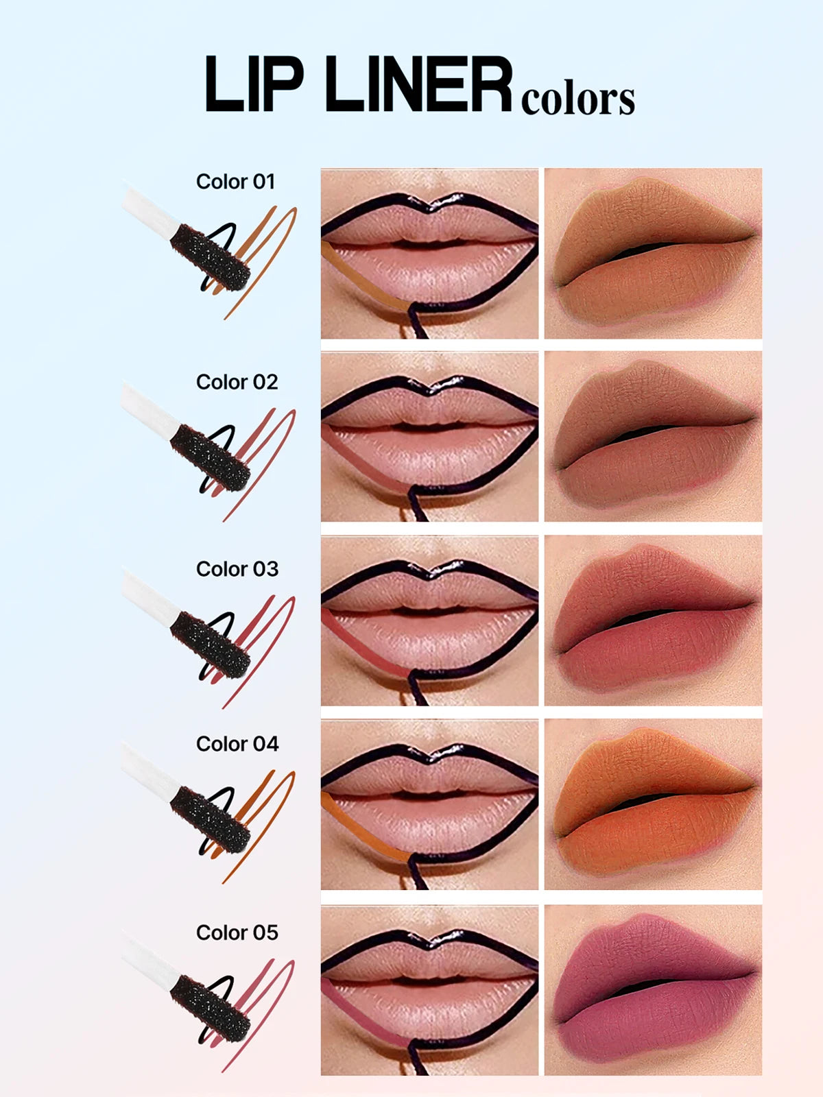 Waterproof Lip Liner Peel Off Tattoo Lipgloss Waterproof Long Lasting Matte Lip Tint Brown Contour Tear-off Lips Stain Cosmetic