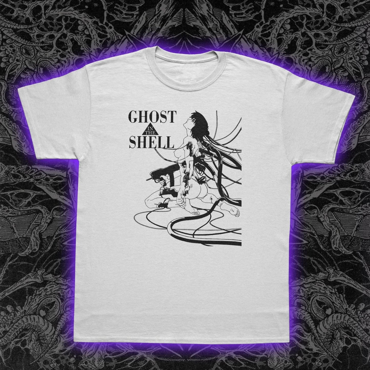 90s Y2K High Street Ghost in The Shell Anime Hip Hop Street Wear Tee High Quality Print T Shirts Comfortable Top Unisex