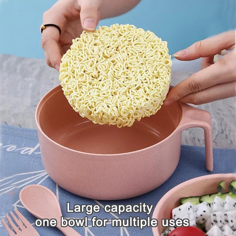Ramen Bowl Set Ramen Noodles Bowl With Chopsticks Ramen Bowl Microwavable Cooker Bowl with Lid