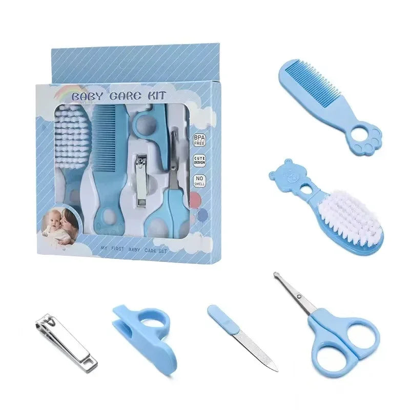 Baby Grooming Kit Baby Care Set BPA Free Cute Design Comb Brush Nail Clippers Scissors Safe Newborn Infant Grooming Tools