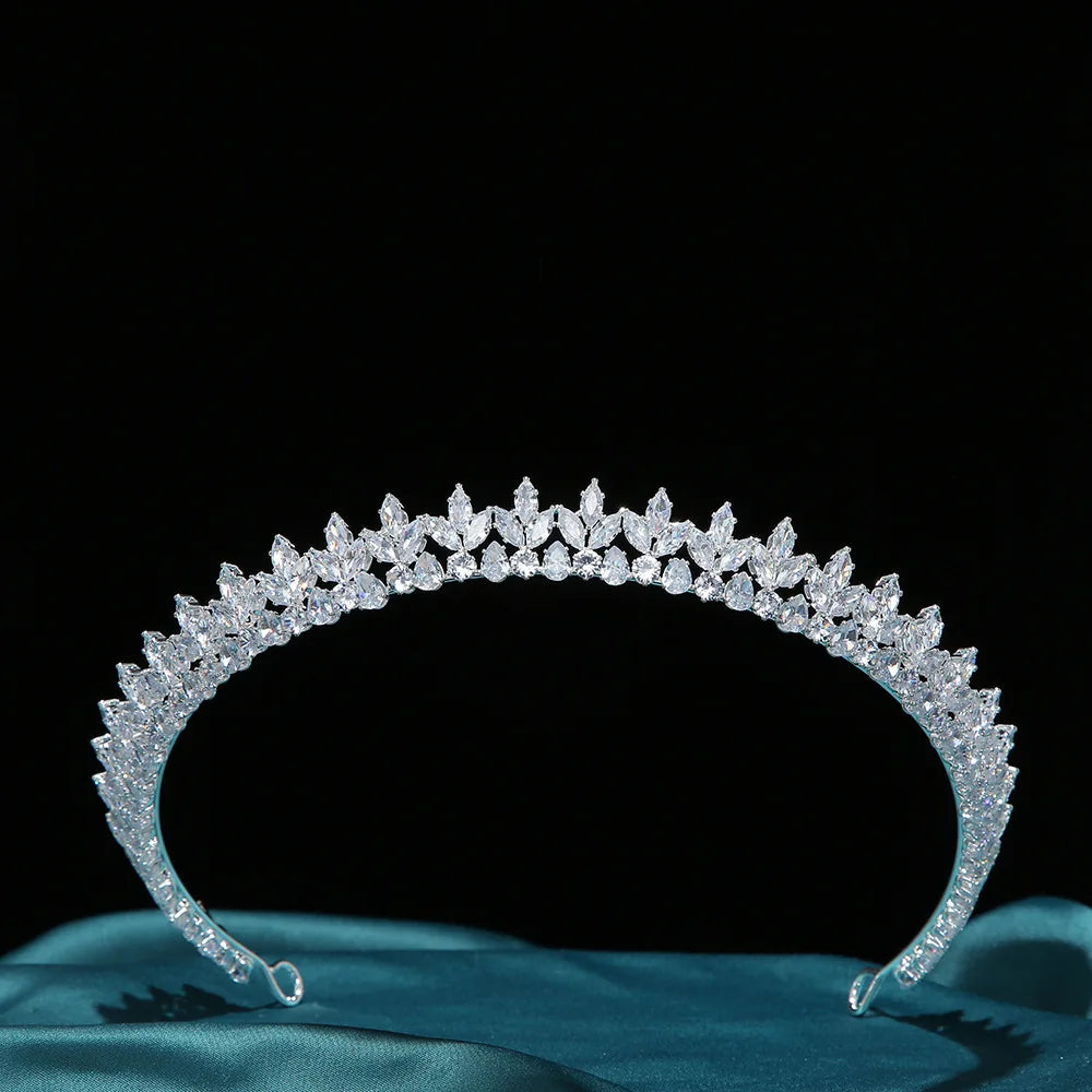 Princess Bridal Tiaras Crowns For Wedding Headdress Zirconia Crystal Tiara For Women Birthday Party Prom Hair Jewelry Headbands