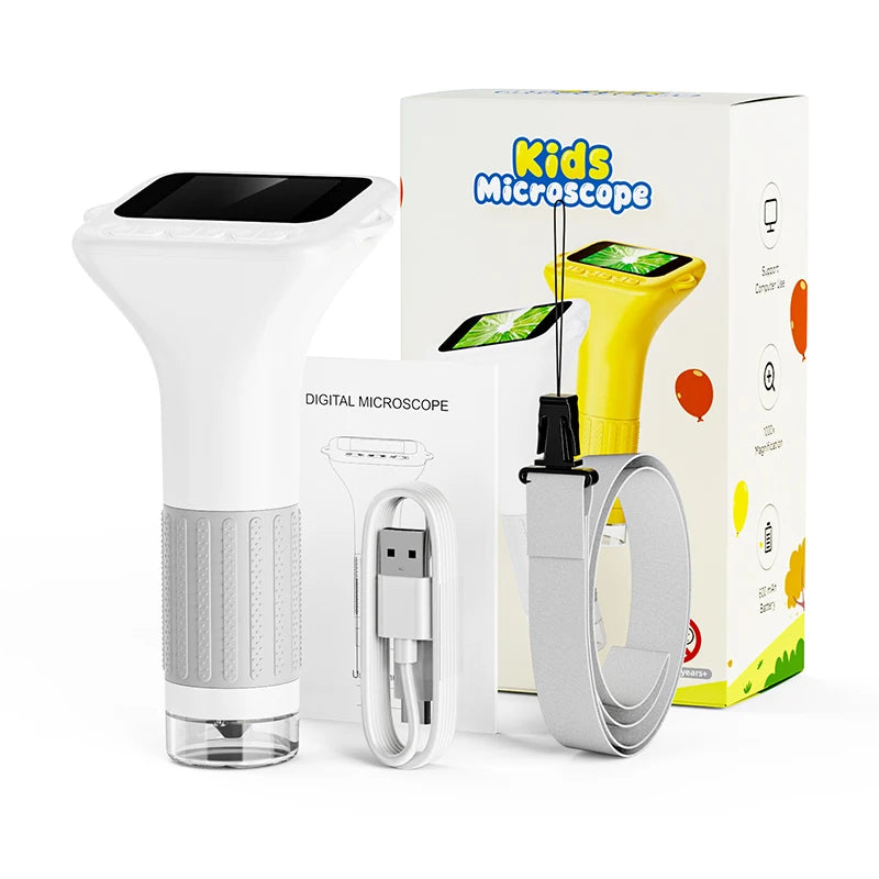 1000x Digital Microscope For Kids 2-Inch IPS Screen 2MP Optical Lens With Camera And Video Function for Christmas Birthday Gift