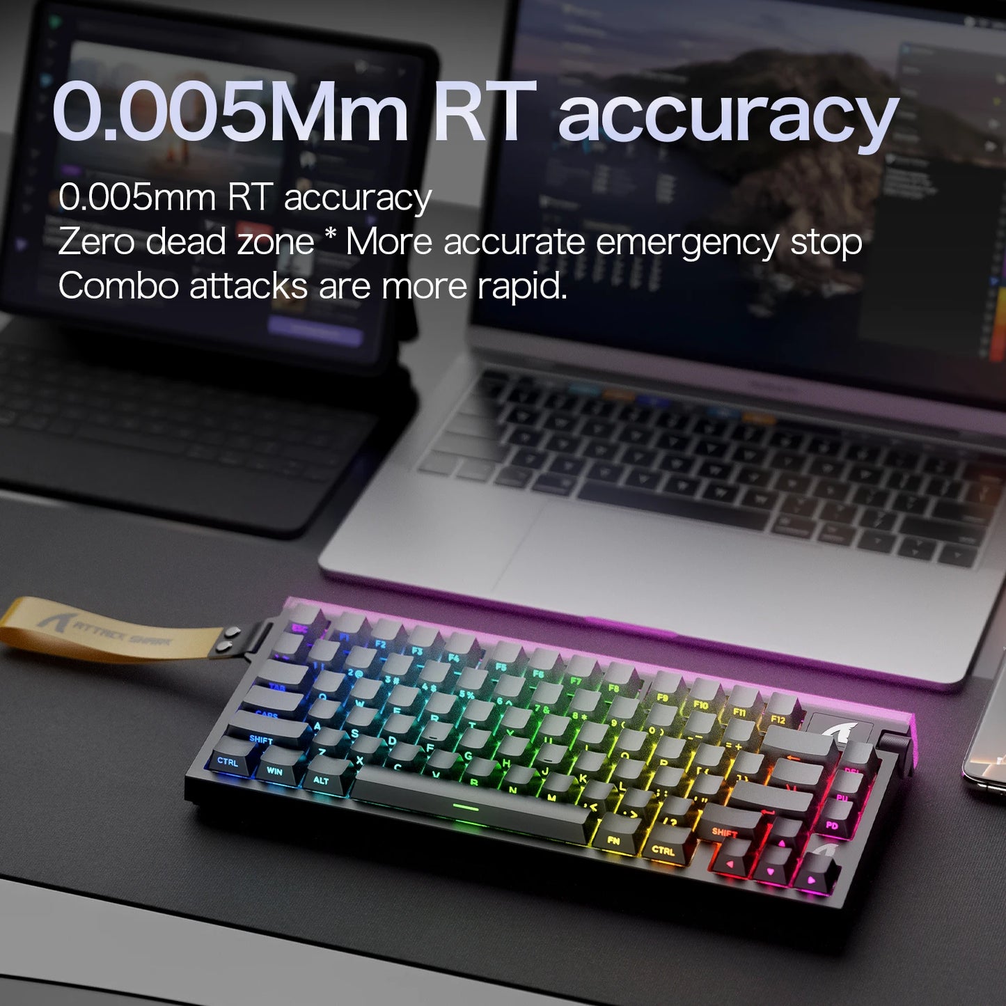 ATTACK SHARK R85 HE Wired 8KHz Magnetic Keyboard,0.005mm RT Accuracy,Support RT/Snap Tap/DKS/MT/TGL,With Custom Lightbox