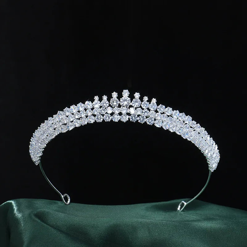 Princess Bridal Tiaras Crowns For Wedding Headdress Zirconia Crystal Tiara For Women Birthday Party Prom Hair Jewelry Headbands